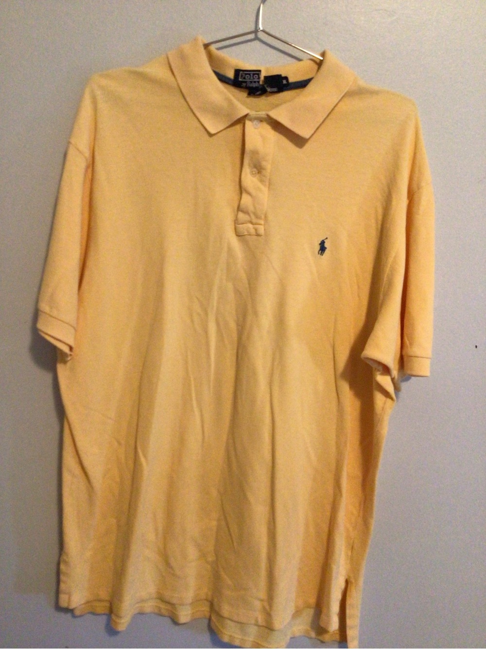 Polo by Ralph Lauren Pale Yellow Men's Polo with Navy Pony